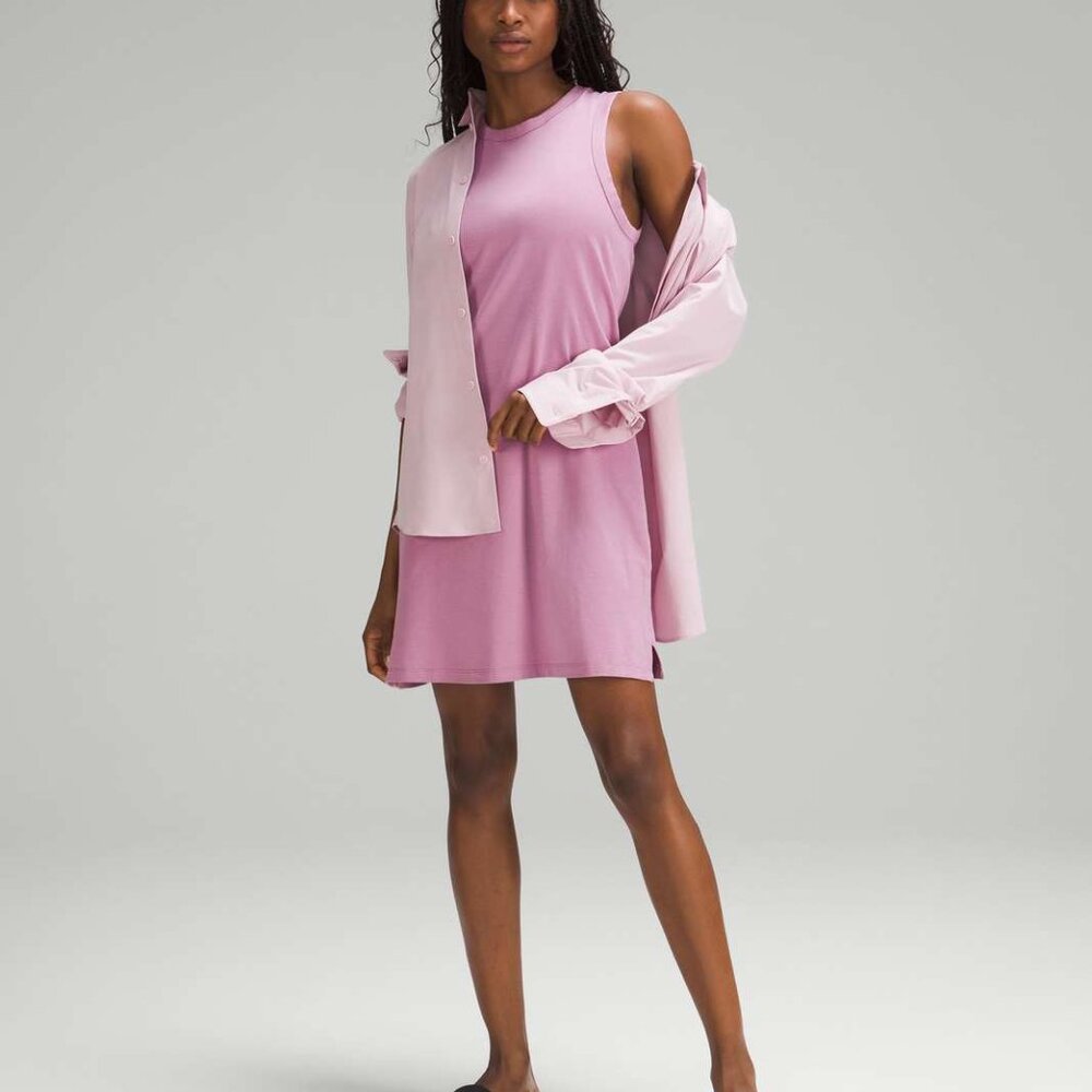 Luluemon Classic-Fit Cotton-Blend Dress 6 Lavender Velvet Dust Sleeveless